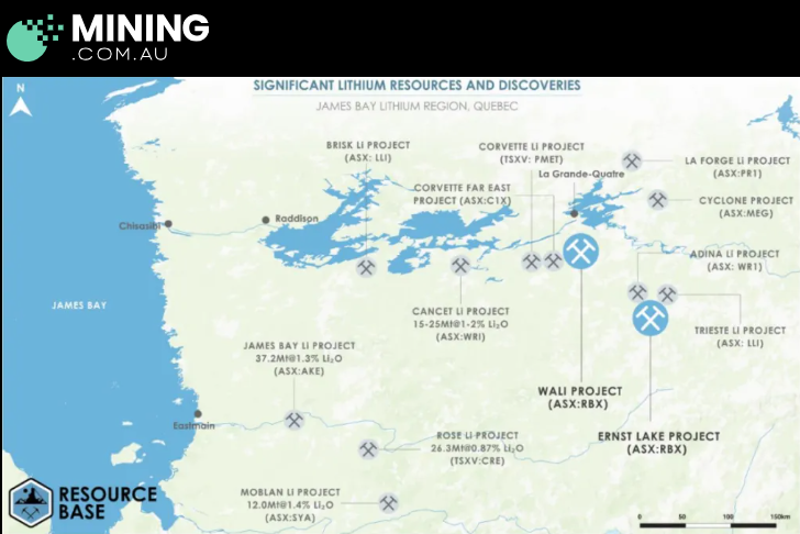 Mining.com.au:  Resource Base to start exploration at Wali and Ernst Lake projects in Quebec within days
