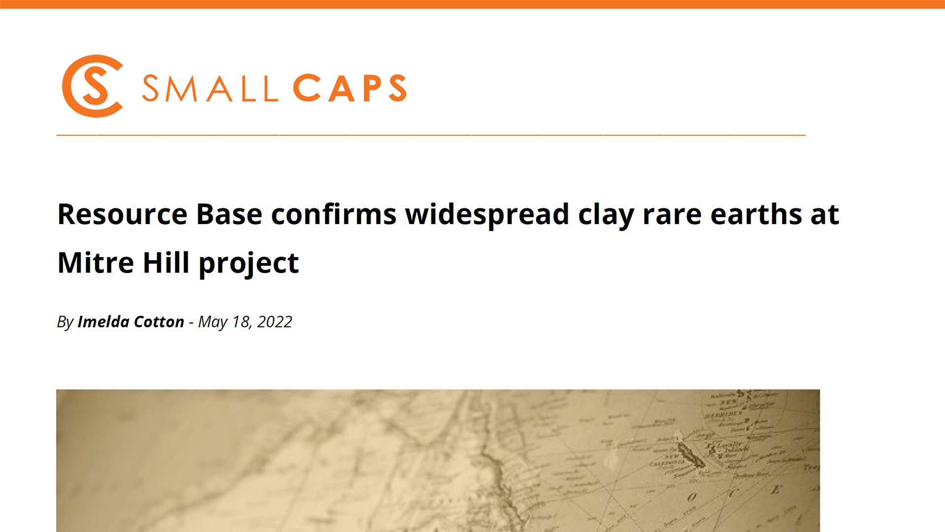 Small Caps: Resource Base confirms widespread clay rare earths at Mitre Hill project
